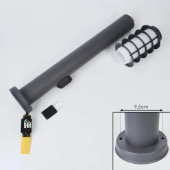 Borne Lumineuse Caserta Anthracite, 1 Lumiere