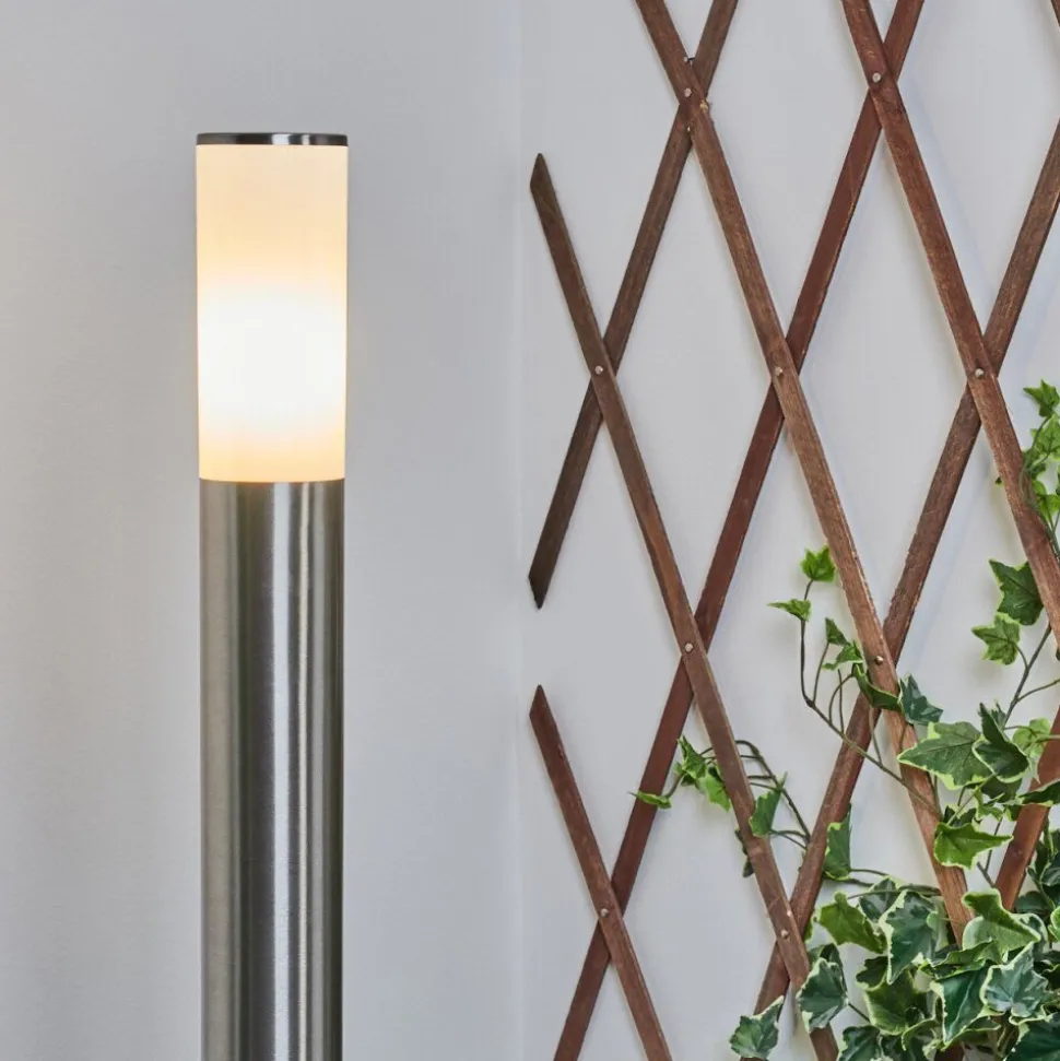 Borne Lumineuse Caserta Nickel Mat, Blanc, 1 Lumiere