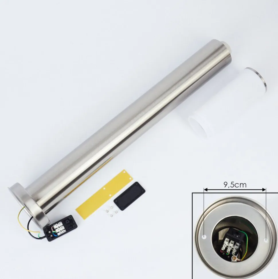 Borne Lumineuse Caserta Nickel Mat, Blanc, 1 Lumiere
