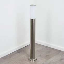 Borne Lumineuse Caserta Nickel Mat, Blanc, 1 Lumiere