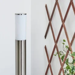 Borne Lumineuse Caserta Nickel Mat, 1 Lumiere