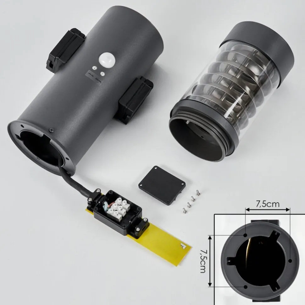 Borne Lumineuse Dakar Anthracite, 1 Lumiere, Detecteur De Mouvement