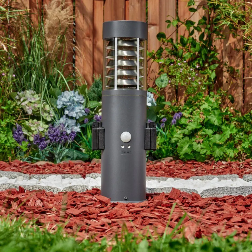 Borne Lumineuse Dakar Anthracite, 1 Lumiere, Detecteur De Mouvement