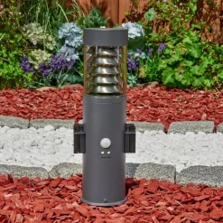 Borne Lumineuse Dakar Anthracite, 1 Lumiere, Detecteur De Mouvement