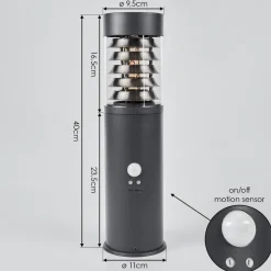 Borne Lumineuse Dakar Anthracite, 1 Lumiere, Detecteur De Mouvement