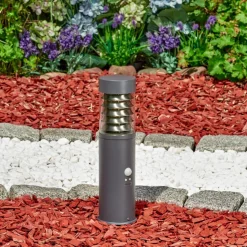 Borne Lumineuse Dakar Anthracite, 1 Lumiere, Detecteur De Mouvement