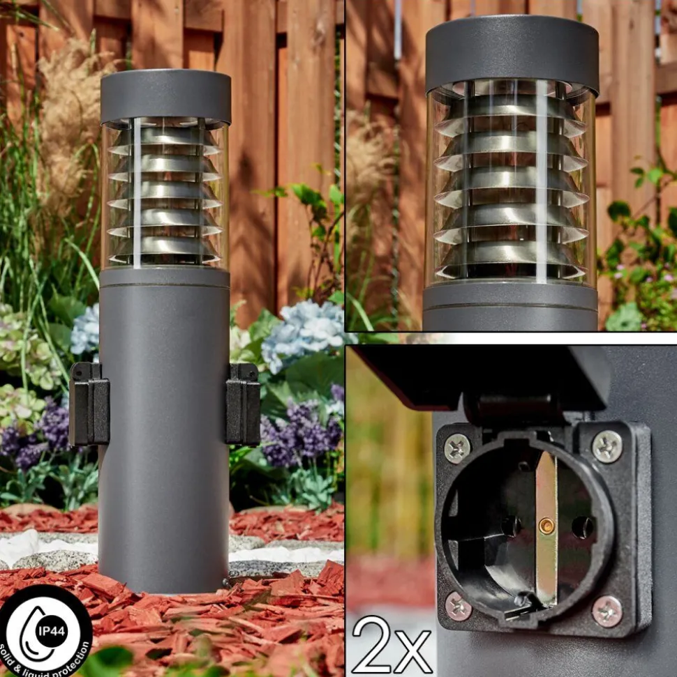 Borne Lumineuse Dakar Anthracite, 1 Lumiere