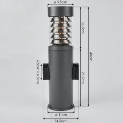 Borne Lumineuse Dakar Anthracite, 1 Lumiere