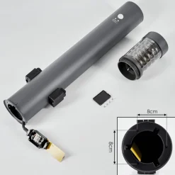 Borne Lumineuse Dakar Anthracite, 1 Lumiere, Detecteur De Mouvement