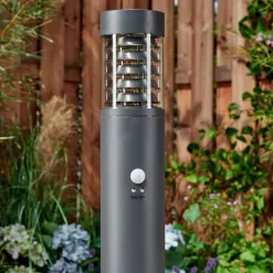 Borne Lumineuse Dakar Anthracite, 1 Lumiere, Detecteur De Mouvement