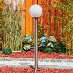 Borne Lumineuse Enara Nickel Mat, 1 Lumiere