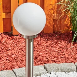 Borne Lumineuse Enara Nickel Mat, 1 Lumiere
