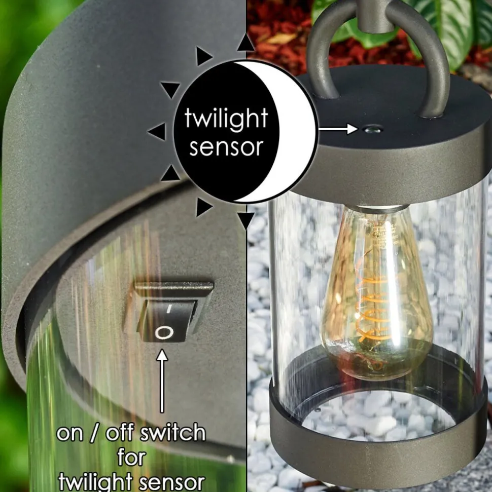 Borne Lumineuse Fulham Anthracite, 1 Lumiere
