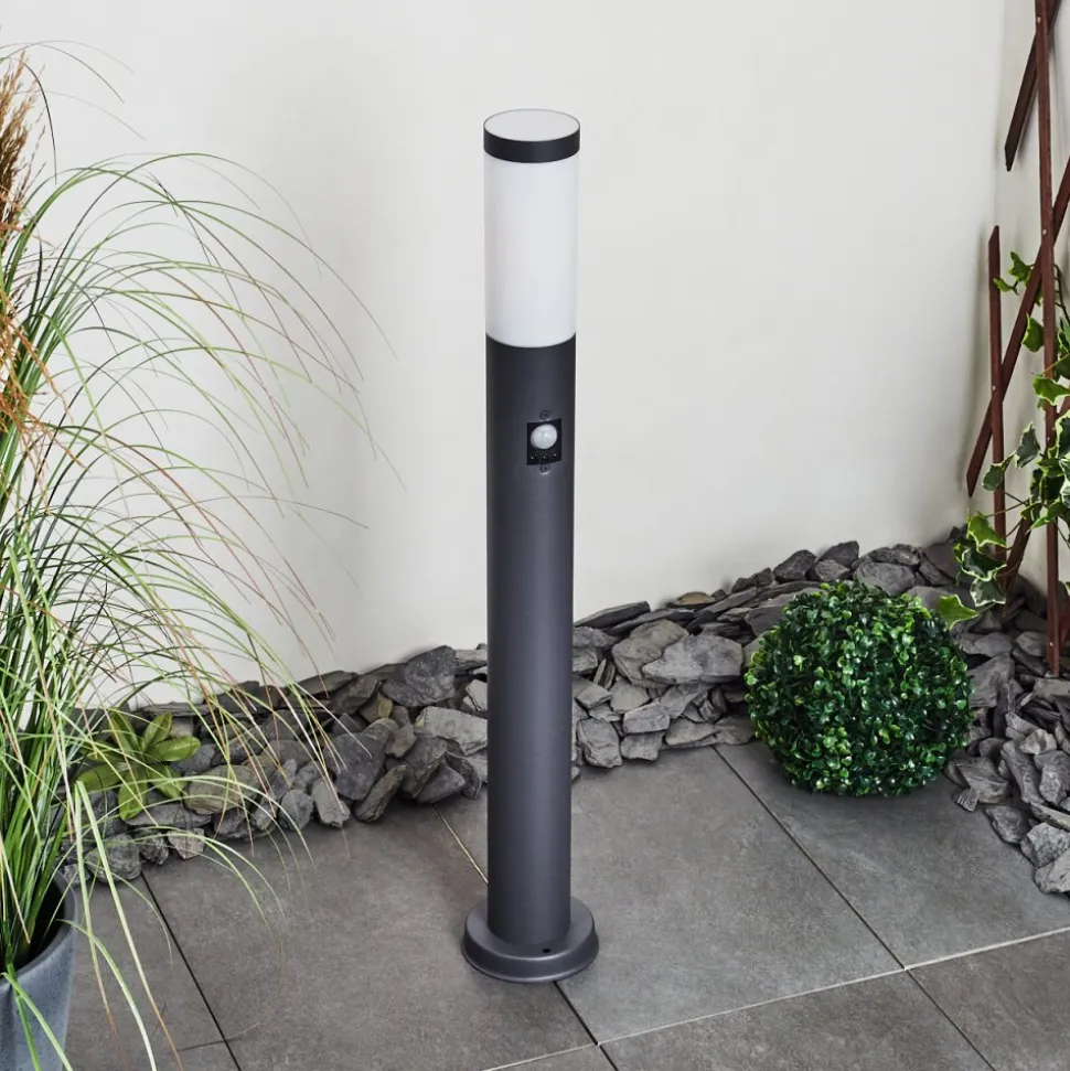 Borne Lumineuse Gaborone Anthracite, 1 Lumiere, Detecteur De Mouvement