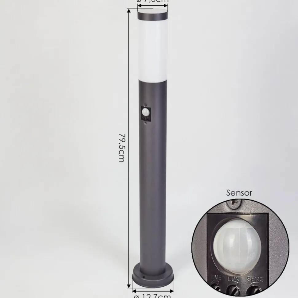 Borne Lumineuse Gaborone Anthracite, 1 Lumiere, Detecteur De Mouvement