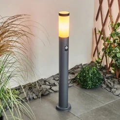 Borne Lumineuse Gaborone Anthracite, 1 Lumiere, Detecteur De Mouvement
