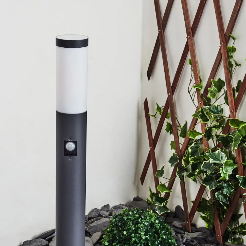 Borne Lumineuse Gaborone Anthracite, 1 Lumiere, Detecteur De Mouvement
