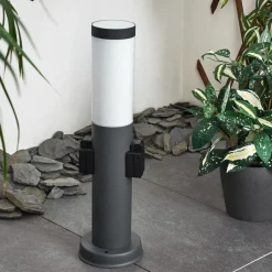 Borne Lumineuse Gaborone Anthracite, 1 Lumiere