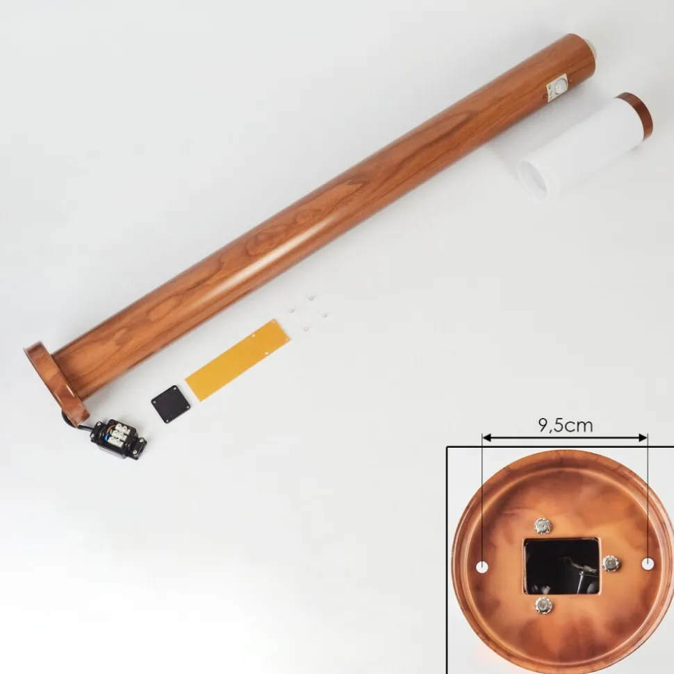 Borne Lumineuse Gaborone Brun, Couleur Bois, 1 Lumiere, Detecteur De Mouvement