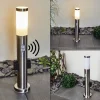 Borne Lumineuse Gaborone Led Nickel Mat, 1 Lumiere, Detecteur De Mouvement