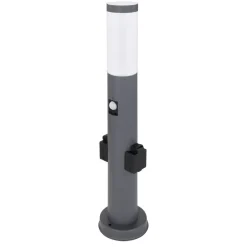 Borne Lumineuse Globo Boston Anthracite, 1 Lumiere, Detecteur De Mouvement