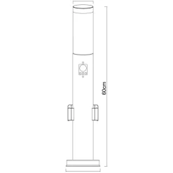 Borne Lumineuse Globo Boston Anthracite, 1 Lumiere, Detecteur De Mouvement