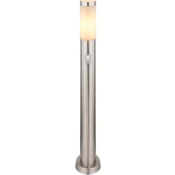 Borne Lumineuse Globo Boston Blanc, 1 Lumiere, Detecteur De Mouvement