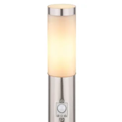Borne Lumineuse Globo Boston Blanc, 1 Lumiere, Detecteur De Mouvement