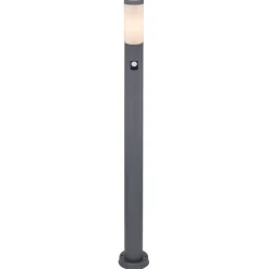 Borne Lumineuse Globo Boston Anthracite, 1 Lumiere, Detecteur De Mouvement