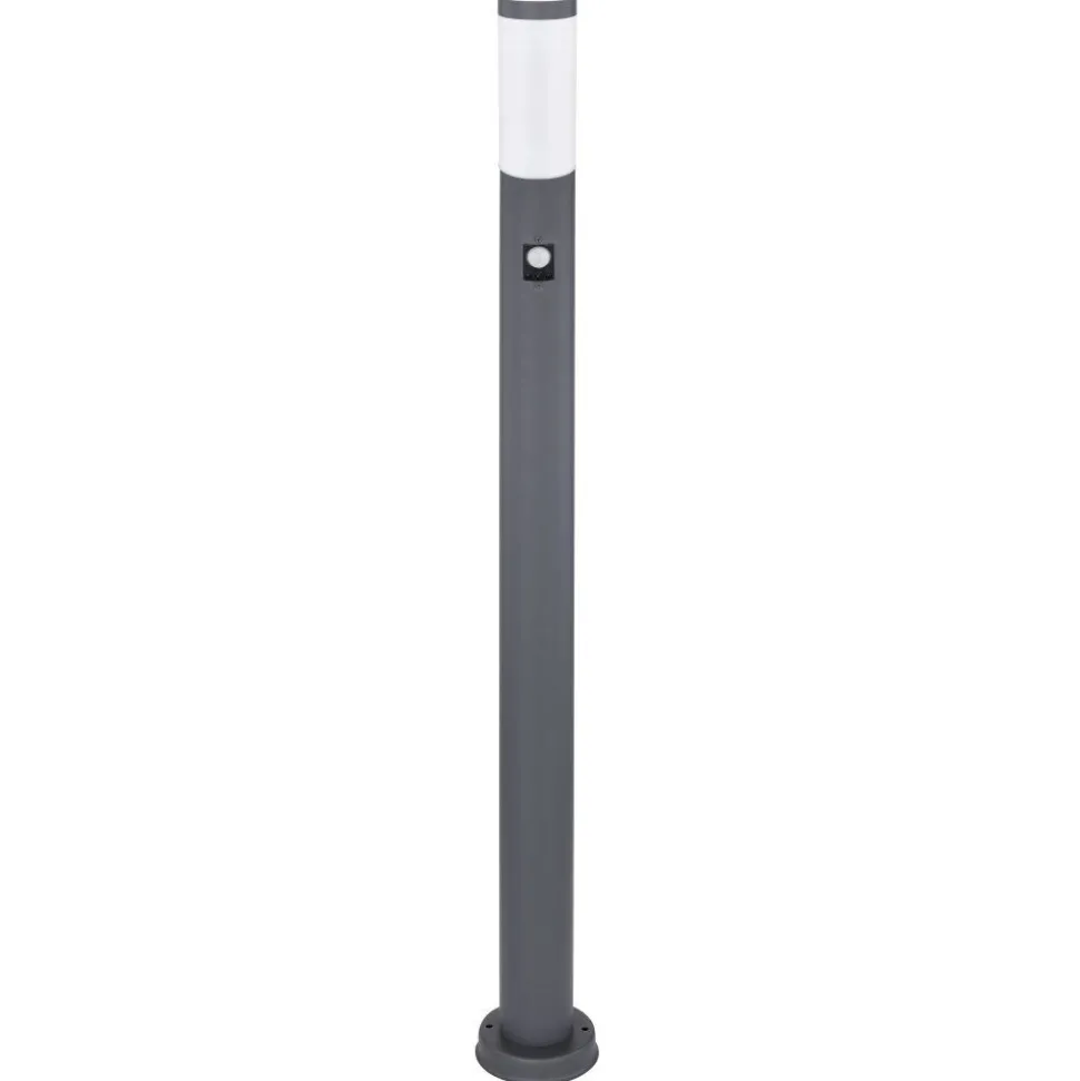 Borne Lumineuse Globo Boston Anthracite, 1 Lumiere, Detecteur De Mouvement