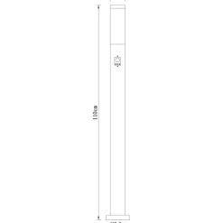 Borne Lumineuse Globo Boston Anthracite, 1 Lumiere, Detecteur De Mouvement