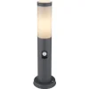 Borne Lumineuse Globo Boston Anthracite, 1 Lumiere, Detecteur De Mouvement