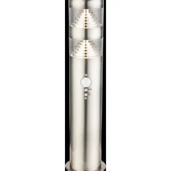 Borne Lumineuse Globo Celio Led Argente, 1 Lumiere, Detecteur De Mouvement