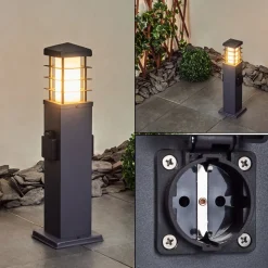 Borne Lumineuse Habolale Gris, 1 Lumiere