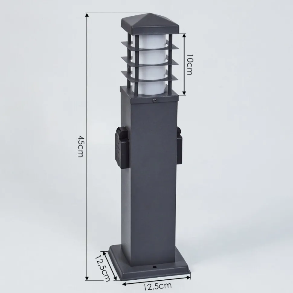 Borne Lumineuse Habolale Gris, 1 Lumiere