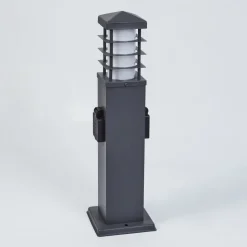 Borne Lumineuse Habolale Gris, 1 Lumiere