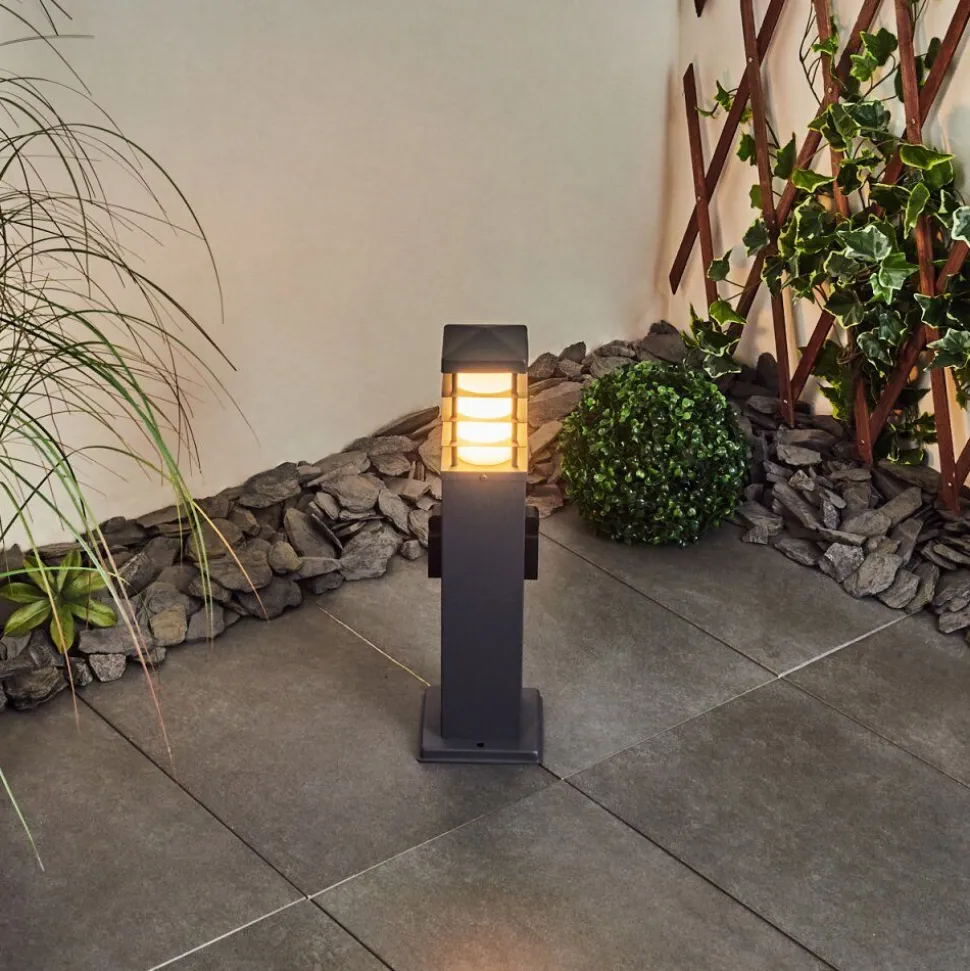 Borne Lumineuse Habolale Gris, 1 Lumiere