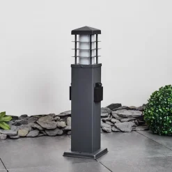 Borne Lumineuse Habolale Gris, 1 Lumiere