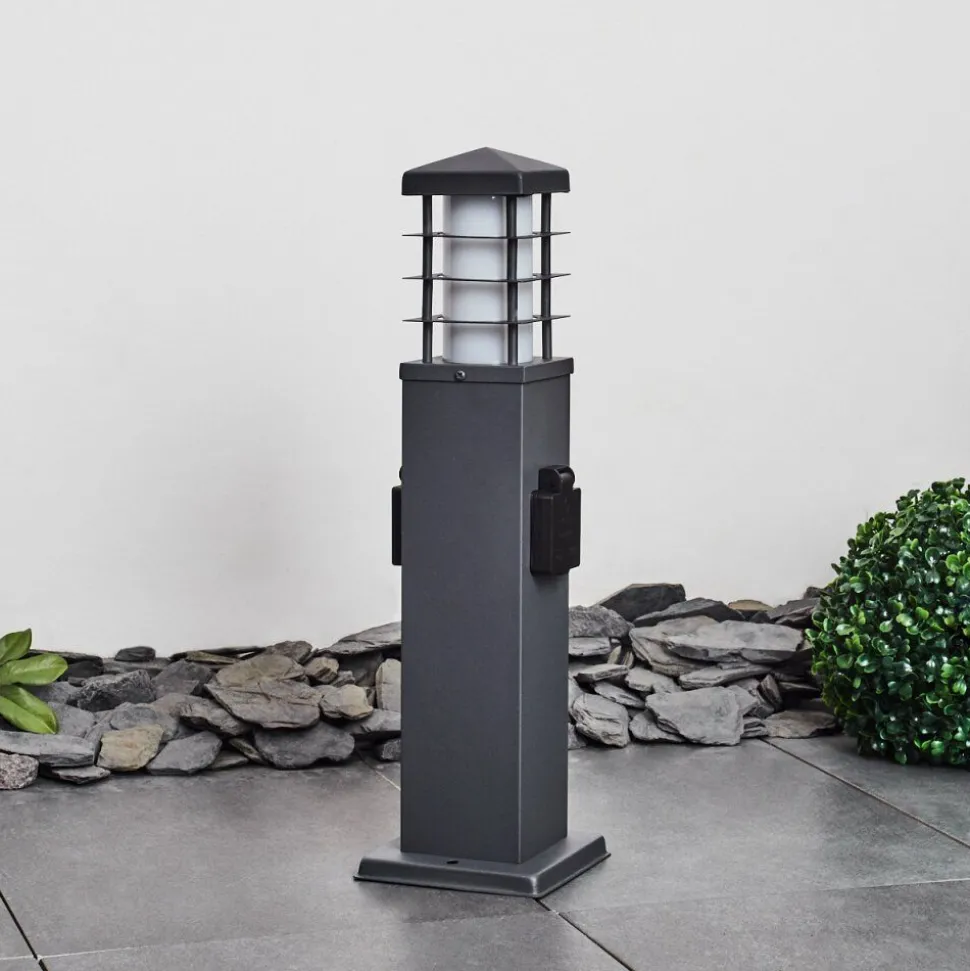 Borne Lumineuse Habolale Gris, 1 Lumiere