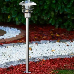 Borne Lumineuse Juva Acier Inoxydable, 1 Lumiere