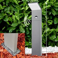 Borne Lumineuse Korup Led Anthracite, 1 Lumiere, Detecteur De Mouvement