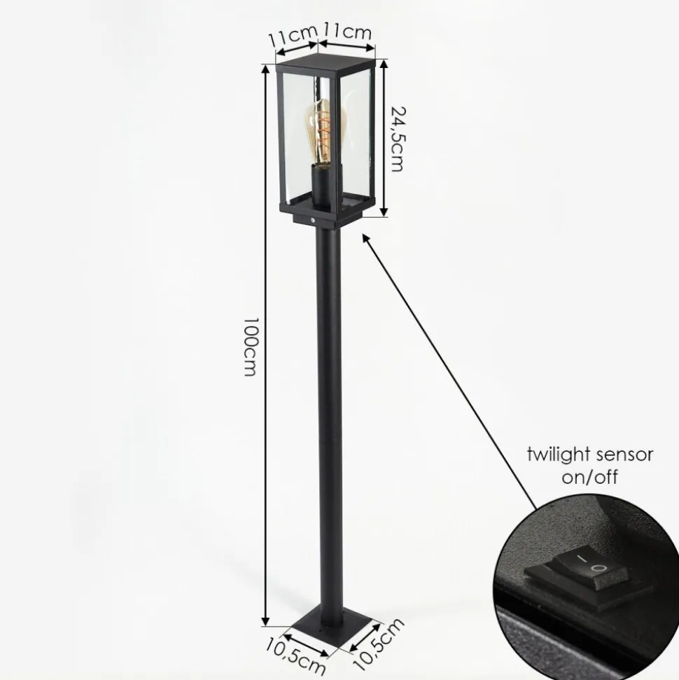 Borne Lumineuse Lapa Noir, 1 Lumiere