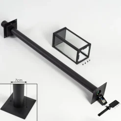 Borne Lumineuse Lapa Noir, 1 Lumiere