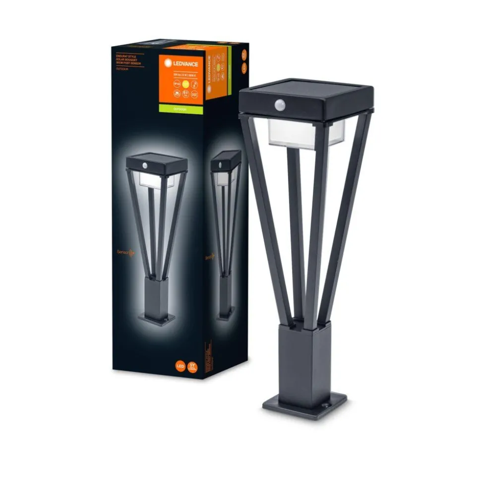 Borne Lumineuse Ledvance Endura Noir, 1 Lumiere, Detecteur De Mouvement