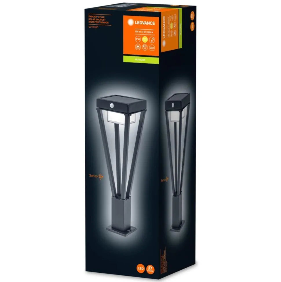 Borne Lumineuse Ledvance Endura Noir, 1 Lumiere, Detecteur De Mouvement