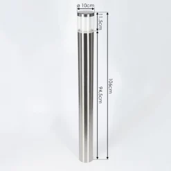 Borne Lumineuse Leon Led Nickel Mat, 1 Lumiere