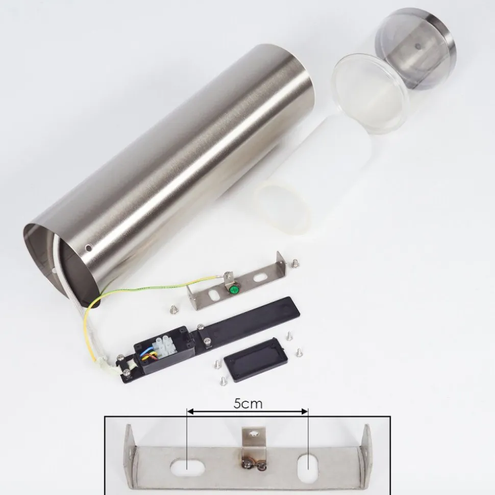 Borne Lumineuse Leon Led Nickel Mat, 1 Lumiere