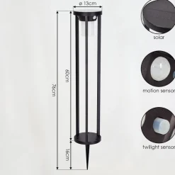 Borne Lumineuse Lokpano Led Noir, Blanc, 1 Lumiere, Detecteur De Mouvement