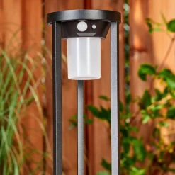 Borne Lumineuse Lokpano Led Noir, Blanc, 1 Lumiere, Detecteur De Mouvement