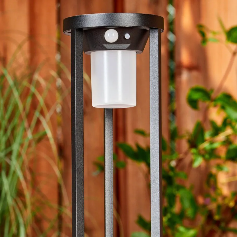 Borne Lumineuse Lokpano Led Noir, Blanc, 1 Lumiere, Detecteur De Mouvement